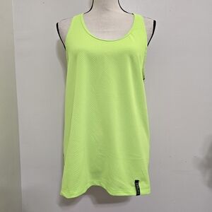 UNDER ARMOUR size Large Semi Fitted Heat Gear Racerback Mesh Tank Neon Green